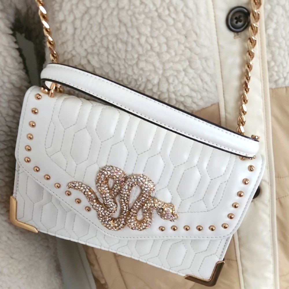Aldo Collection Cream Crossbody Bag with Gold Details - Picture 4 of 9